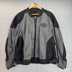 Harley-Davidson Men's XXL‎ Mesh Motorcycle Jacket Polyester Black Gray Riding